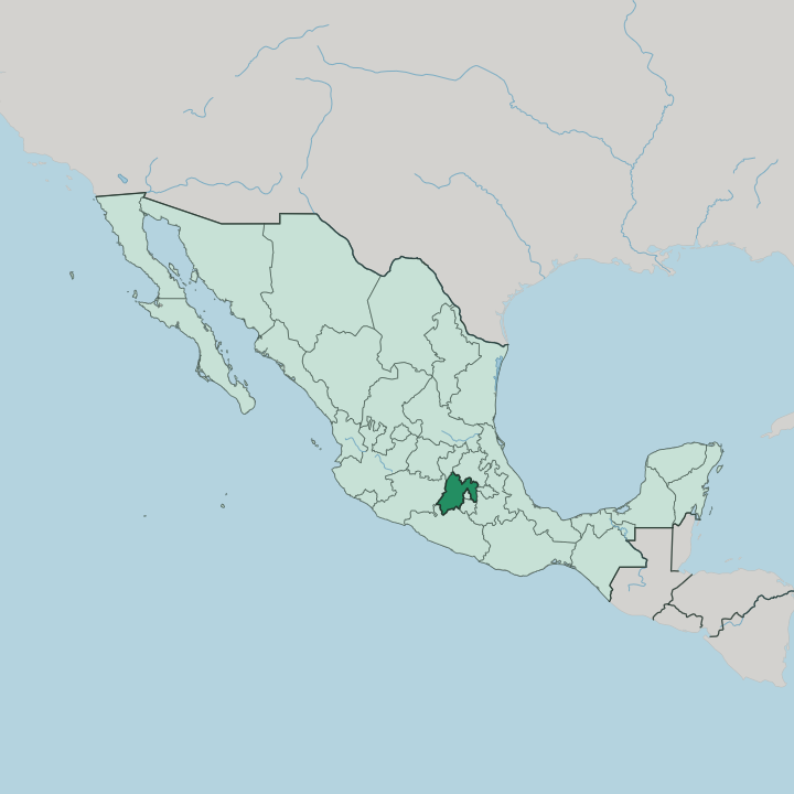Map showing Estado de México — In Mexico