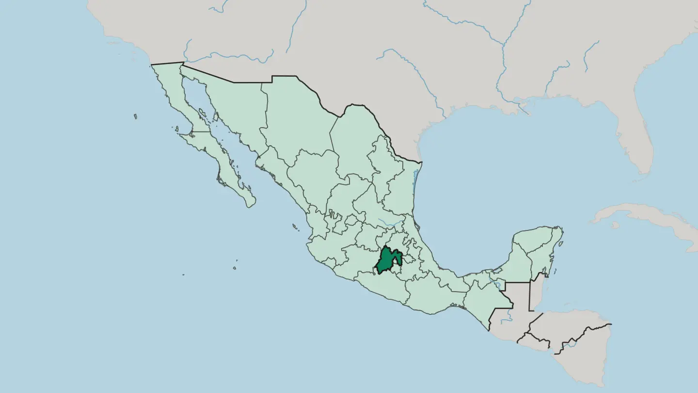 Map of Estado de México in Mexico
