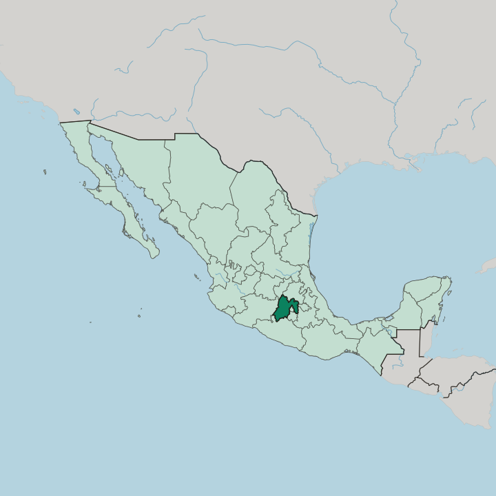 Map showing Estado de México — In Mexico