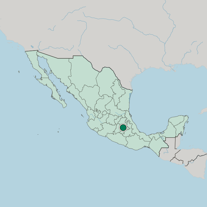 Map showing Texcoco de Mora — In Mexico