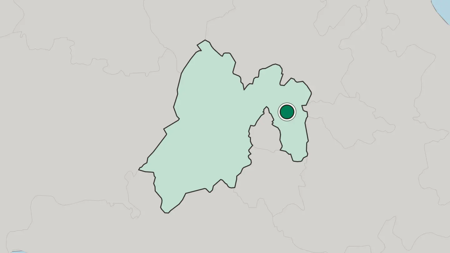 Map of Texcoco de Mora in Mexico