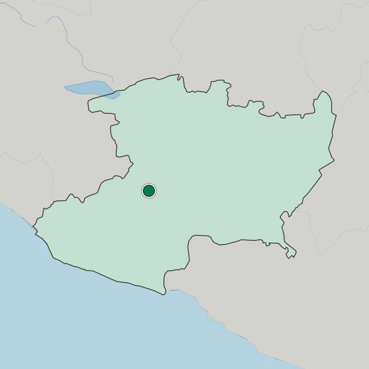 Map showing Apatzingán — In Estado de Michoacán de Ocampo