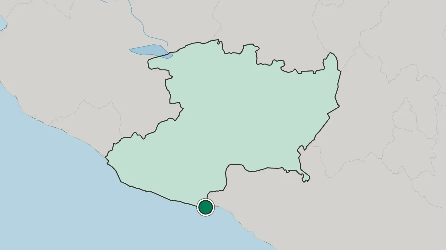 Map of Ciudad Lázaro Cárdenas in Mexico