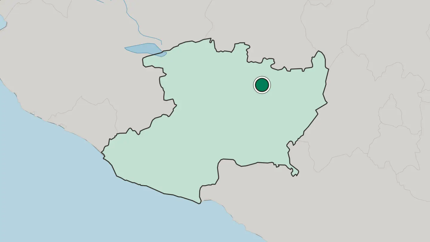 Map of Morelia in Mexico