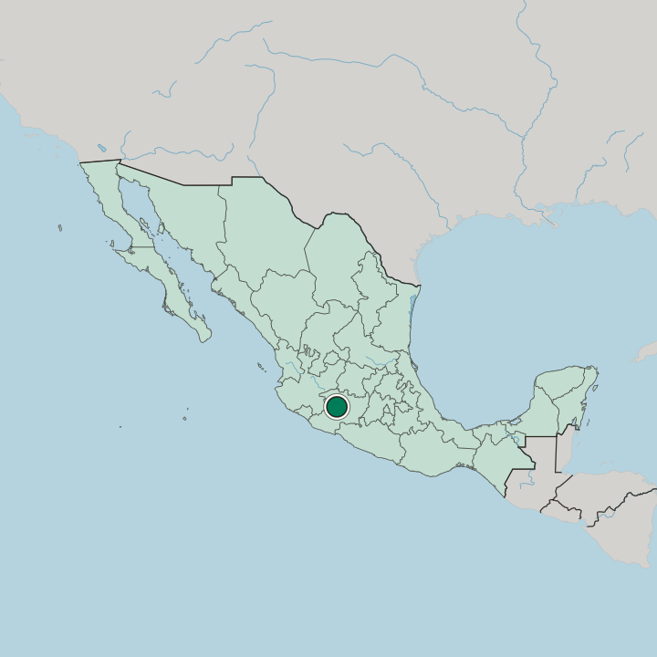Map showing Uruapan — In Mexico