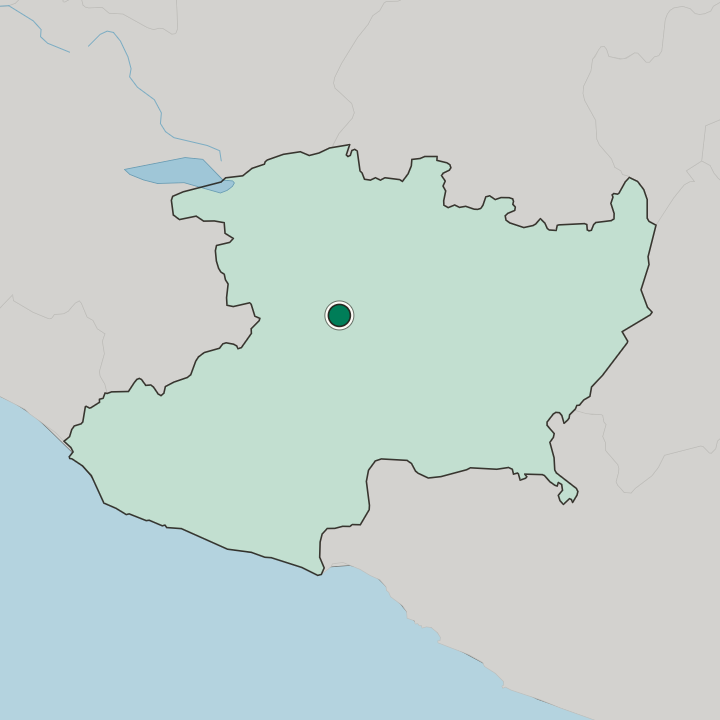 Map showing Uruapan — In Estado de Michoacán de Ocampo