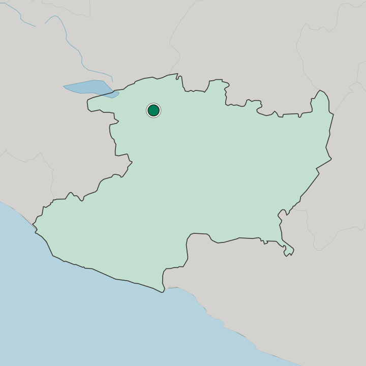 Map showing Zamora de Hidalgo — In Estado de Michoacán de Ocampo