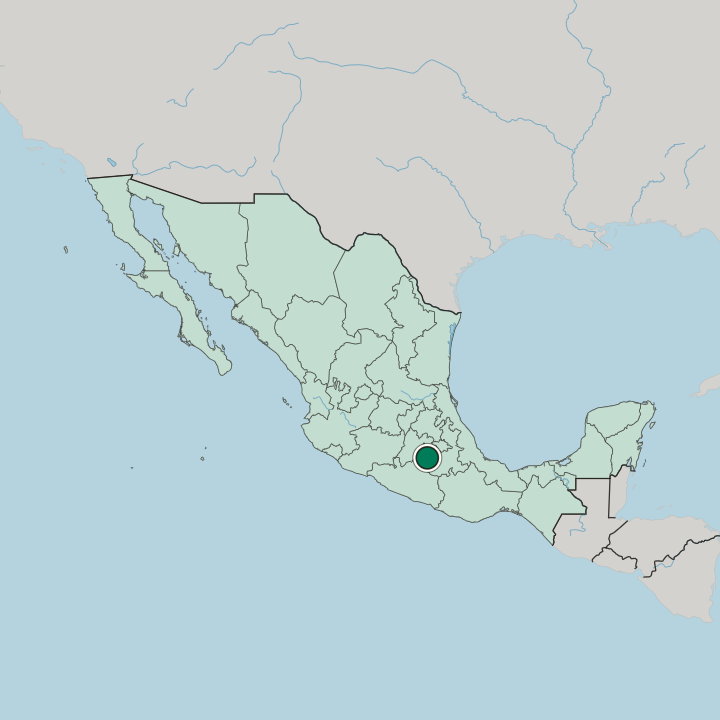 Map showing Cuautla — In Mexico