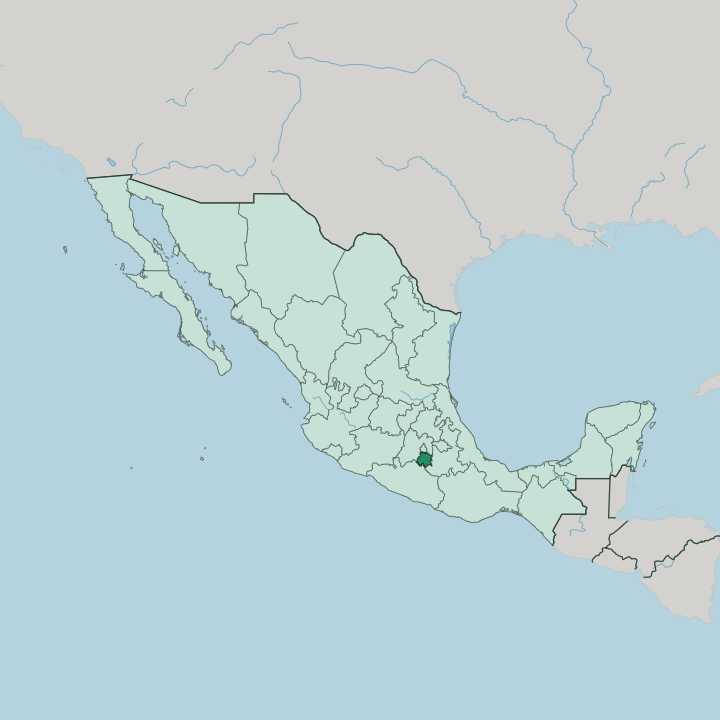 Map showing Estado de Morelos — In Mexico
