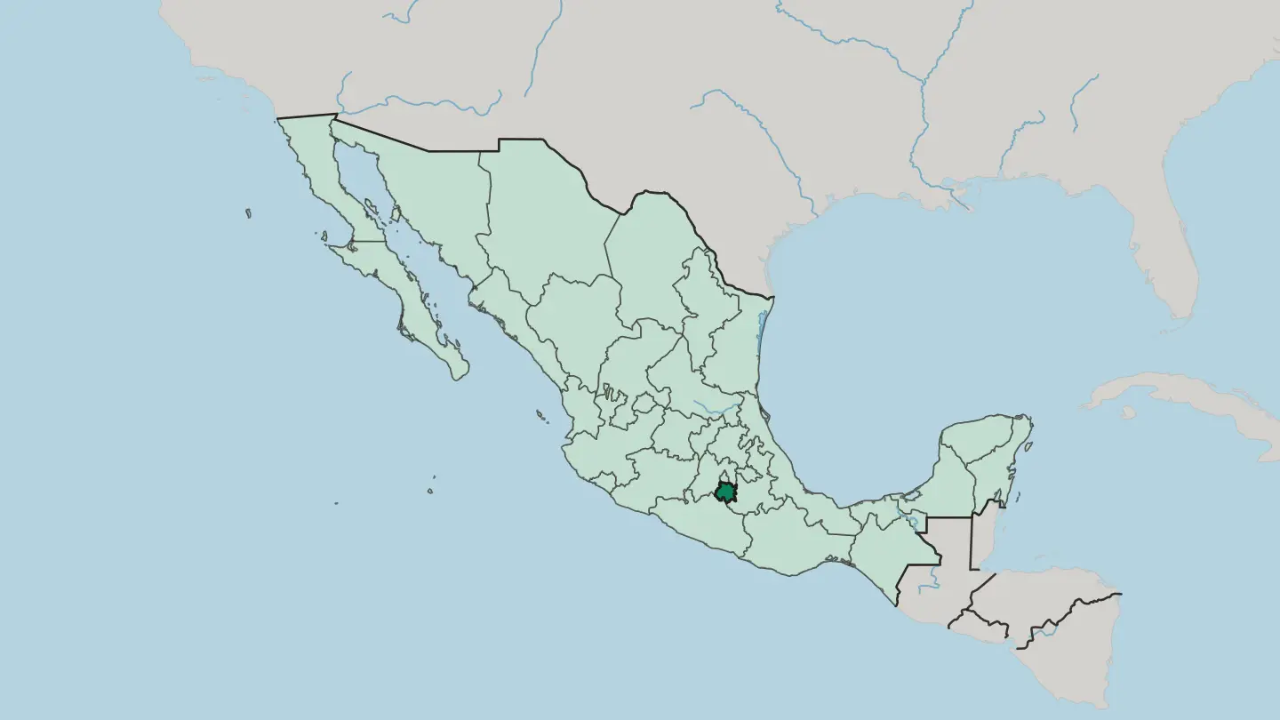 Map of Estado de Morelos in Mexico