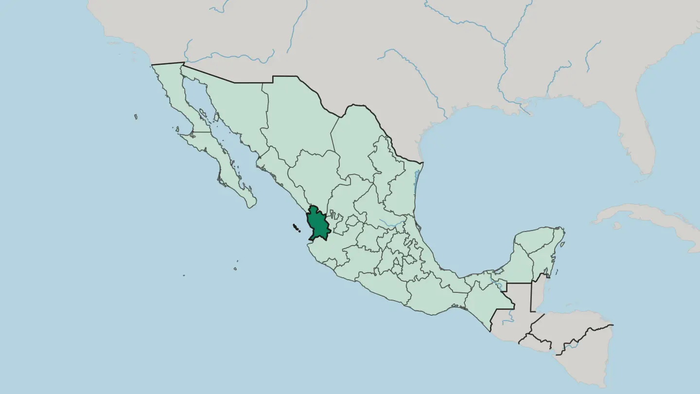 Map of Estado de Nayarit in Mexico