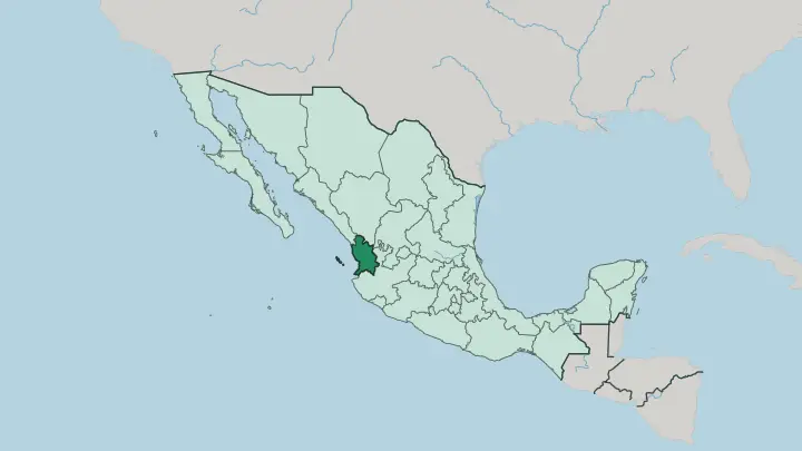 Map of Estado de Nayarit in Mexico
