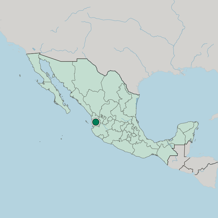 Map showing Tepic — In Mexico