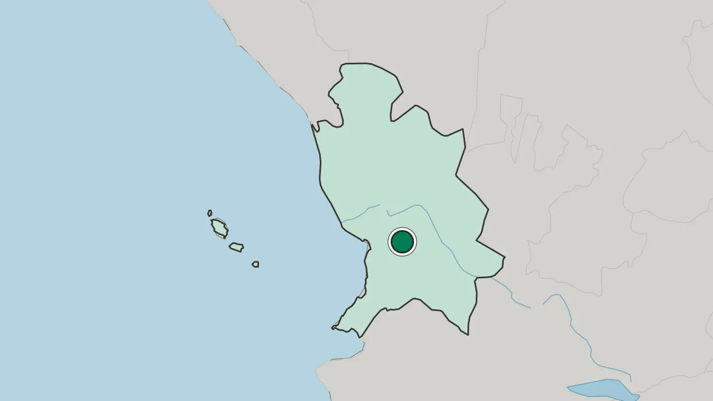 Map of Tepic in Mexico