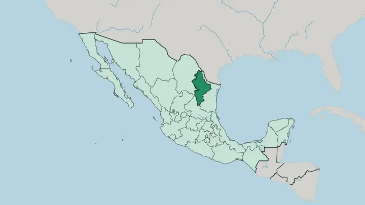 Map of Estado de Nuevo León in Mexico