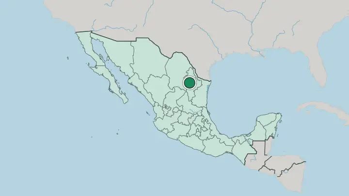 Map of Monterrey in Mexico