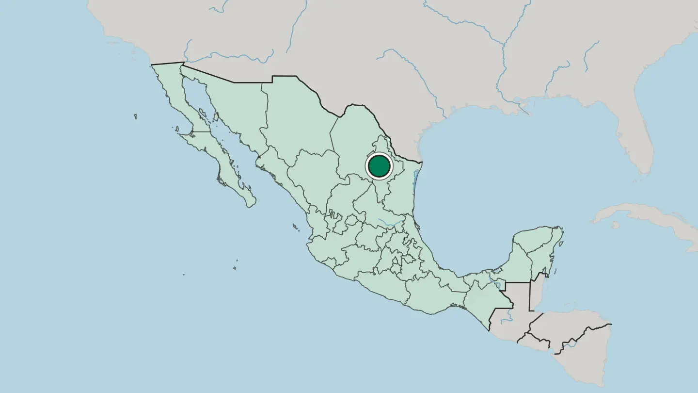 Map of Monterrey in Mexico
