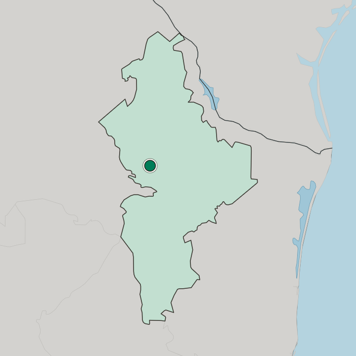 Map showing Monterrey — In Estado de Nuevo León