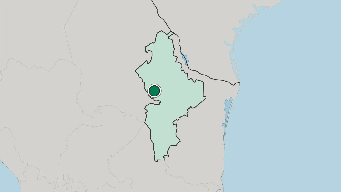 Map of Santa Catarina in Mexico