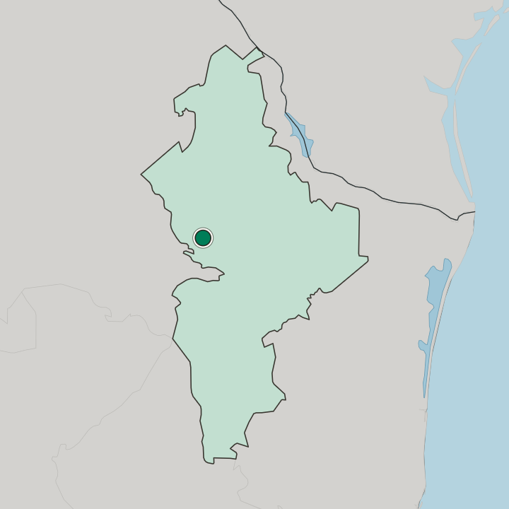 Map showing Santa Catarina — In Estado de Nuevo León