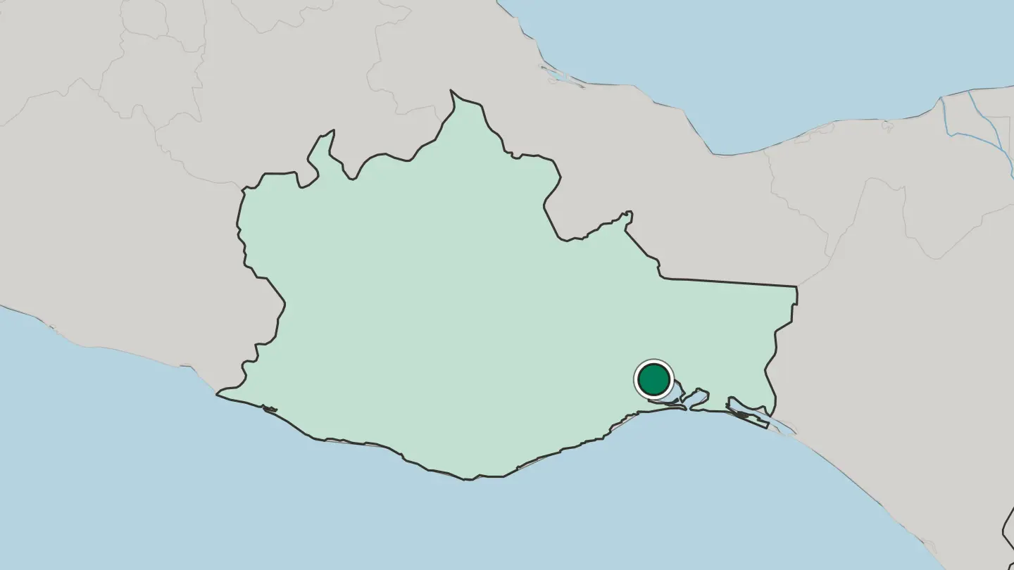 Map of Heroica Ciudad de Juchitán de Zaragoza in Mexico