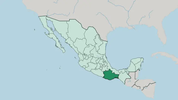 Map of Estado de Oaxaca in Mexico