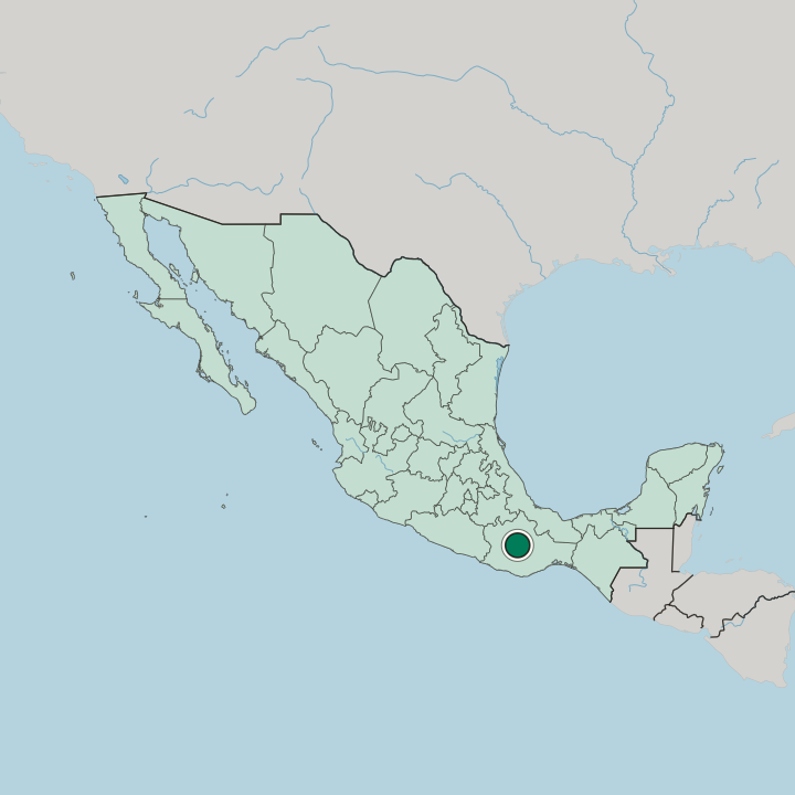 Map showing Oaxaca — In Mexico