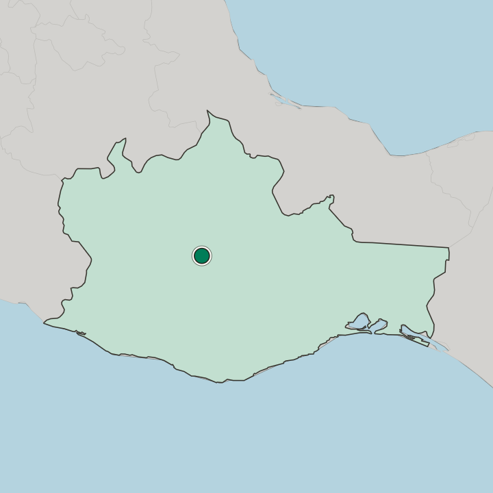 Map showing Oaxaca — In Estado de Oaxaca