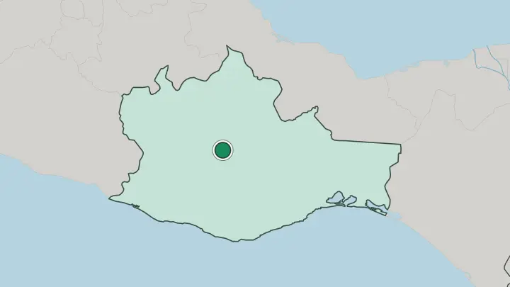 Map of Oaxaca in Mexico