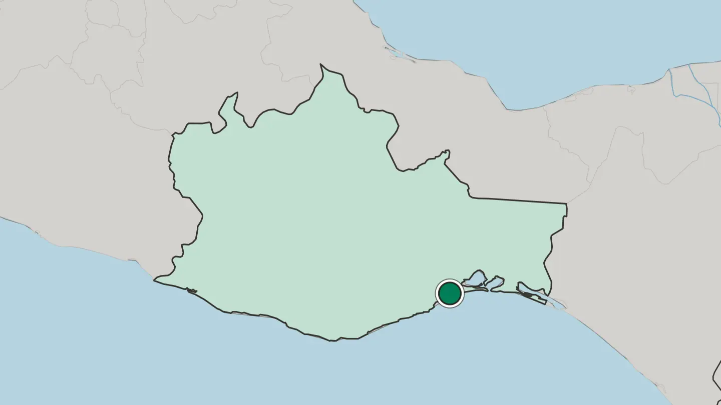 Map of Salina Cruz in Mexico