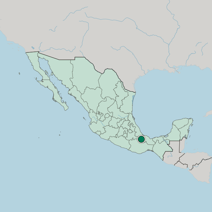 Map showing Tuxtepec — In Mexico
