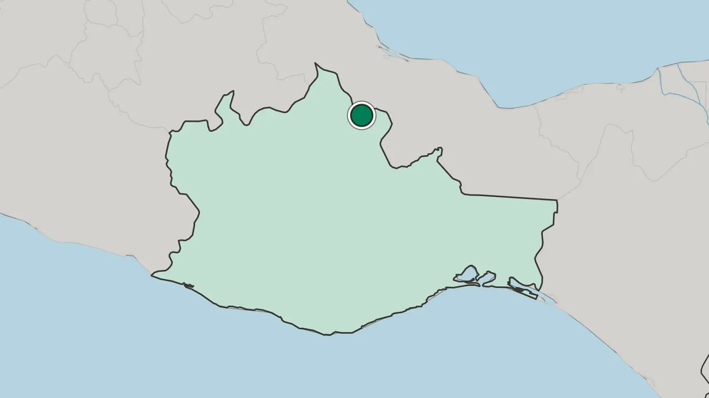 Map of Tuxtepec in Mexico