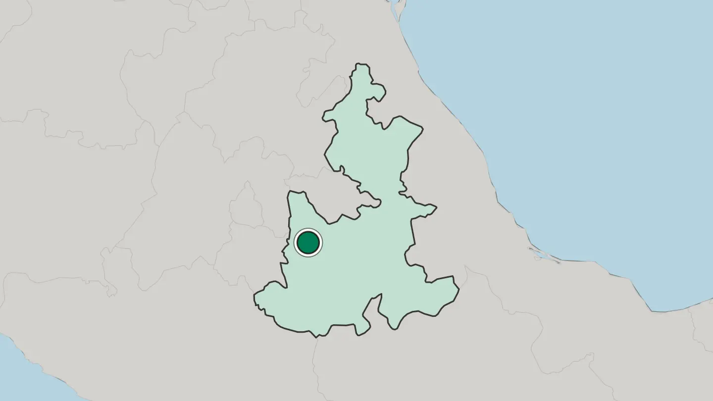 Map of Atlixco in Mexico