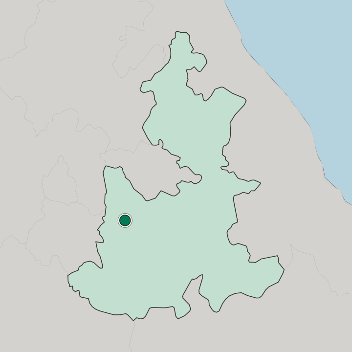 Map showing Atlixco — In Estado de Puebla