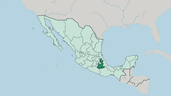Map of Estado de Puebla in Mexico