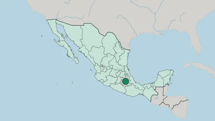 Map of Puebla in Mexico