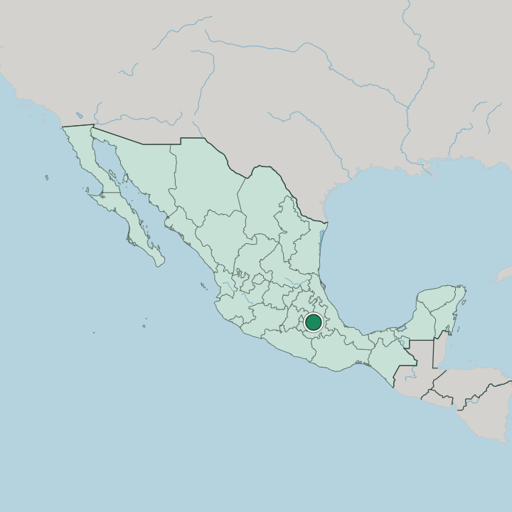 Map showing Puebla — In Mexico