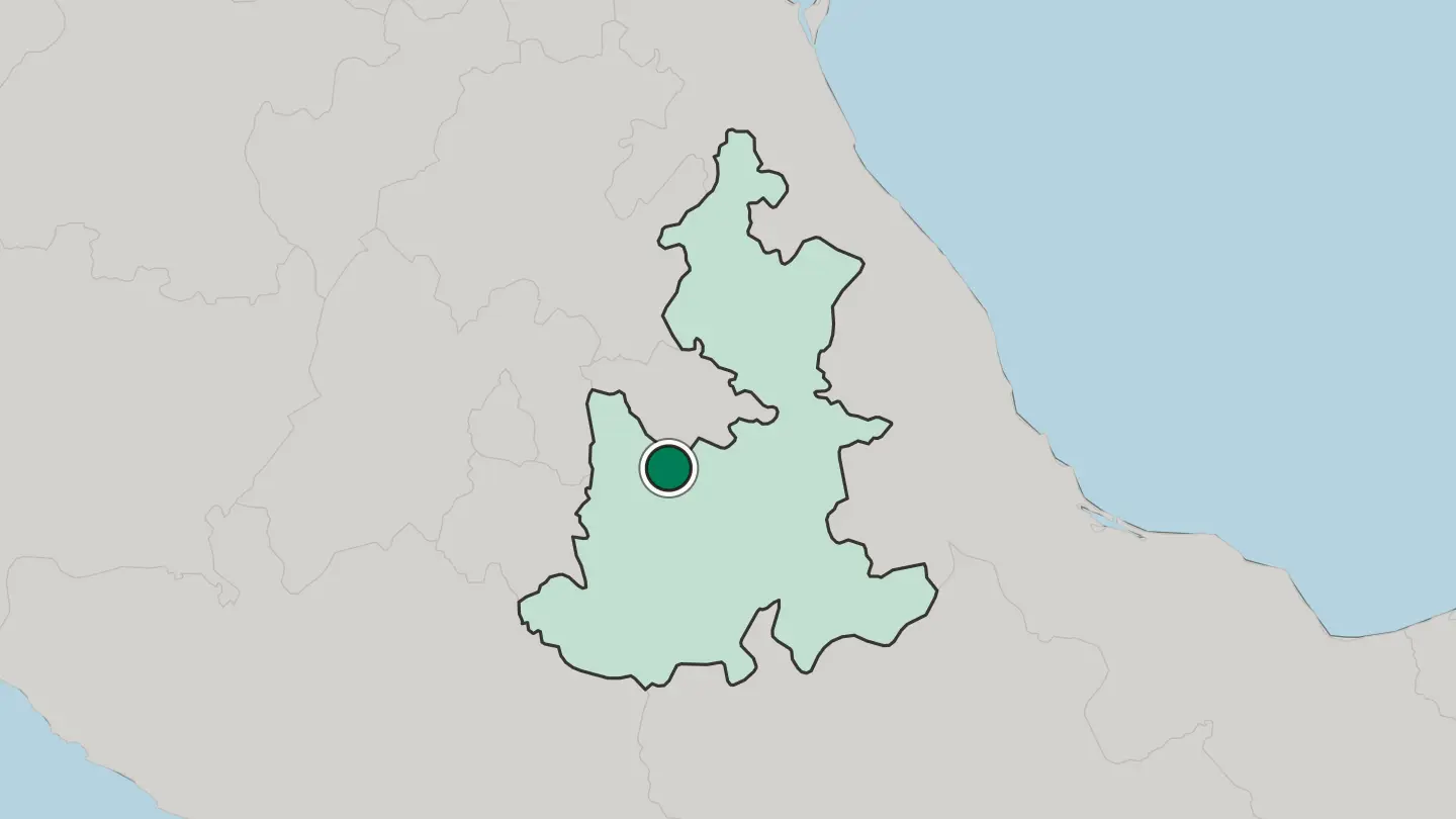 Map of Puebla in Mexico