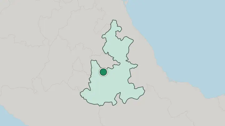 Map of Puebla in Mexico