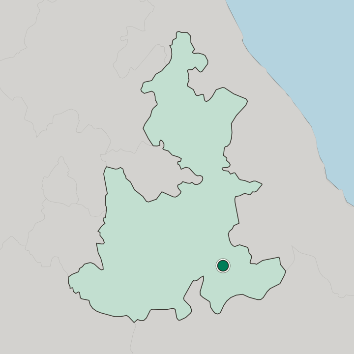 Map showing Tehuacán — In Estado de Puebla