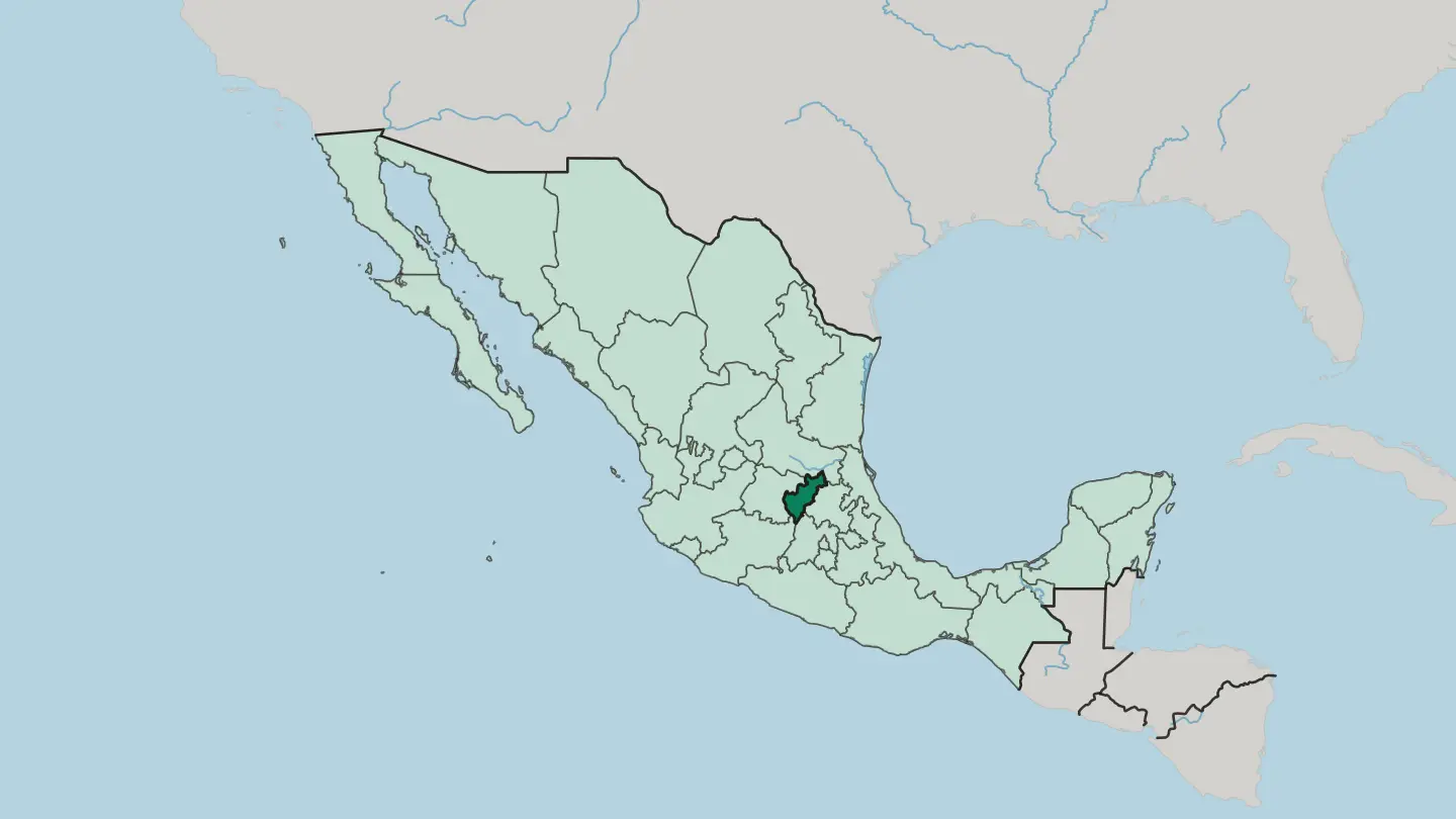 Map of Estado de Querétaro in Mexico