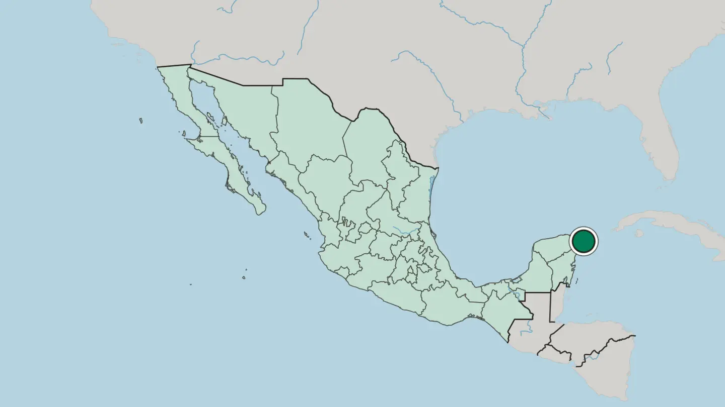 Map of Cancún in Mexico