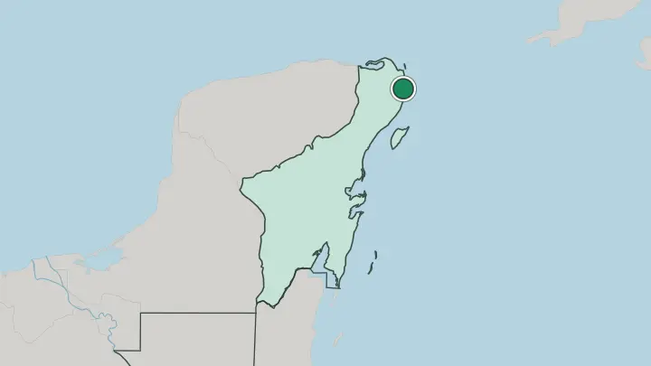 Map of Cancún in Mexico