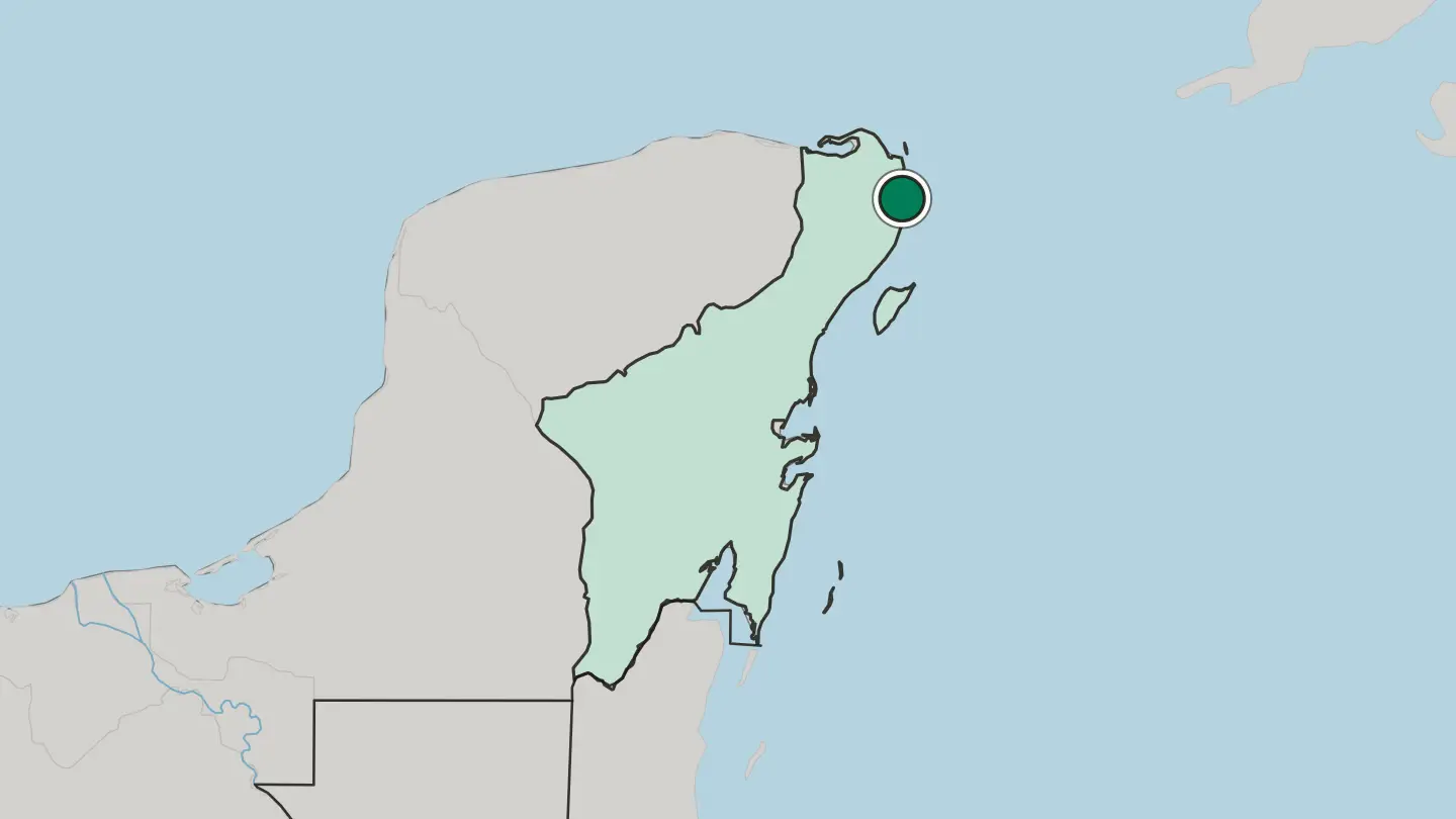 Map of Cancún in Mexico