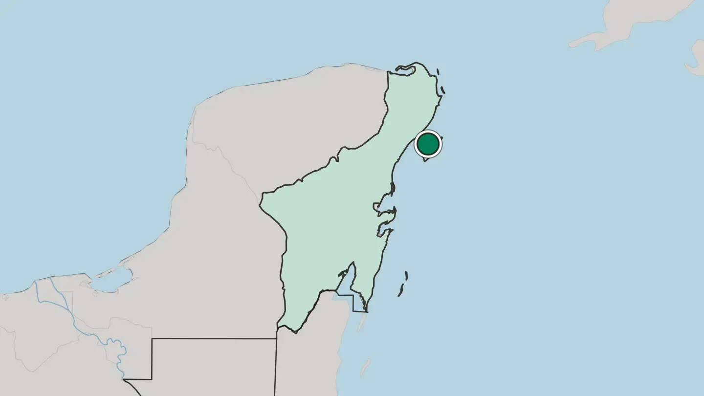 Map of Cozumel in Mexico