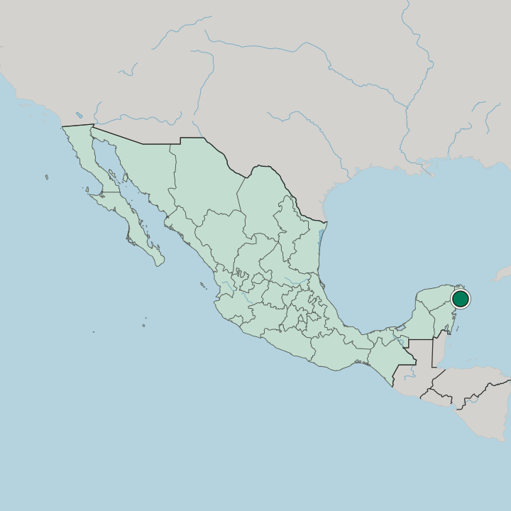 Map showing Playa del Carmen — In Mexico