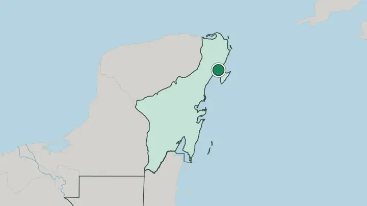 Map of Playa del Carmen in Mexico