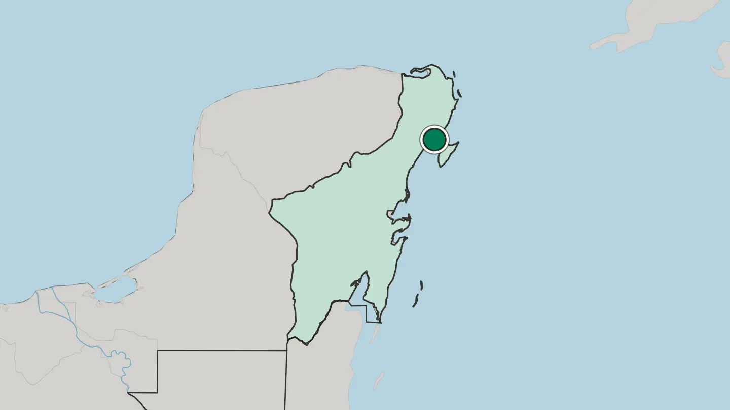 Map of Playa del Carmen in Mexico
