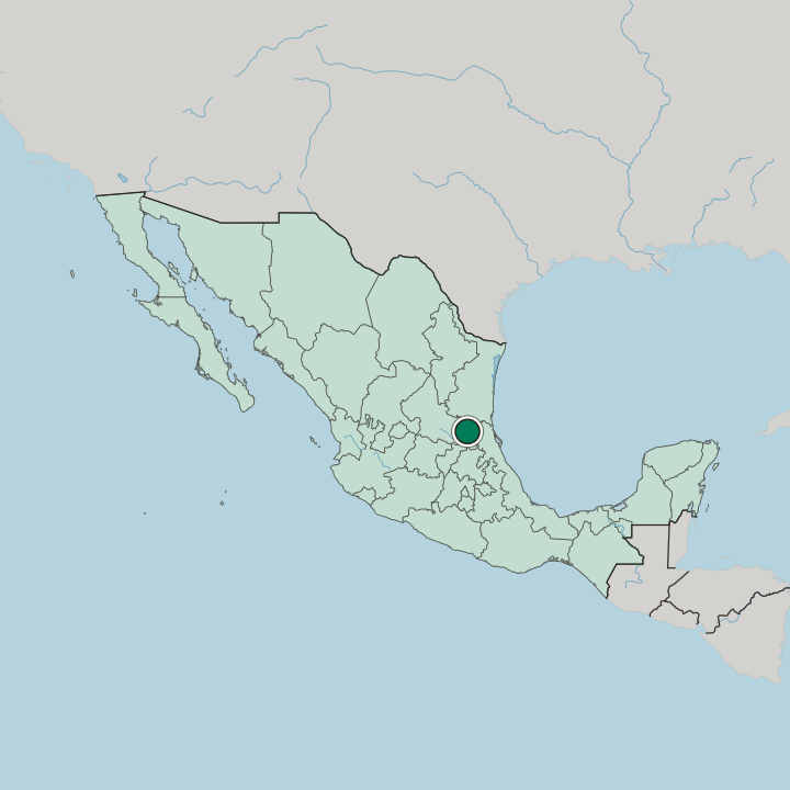 Map showing Ciudad Valles — In Mexico