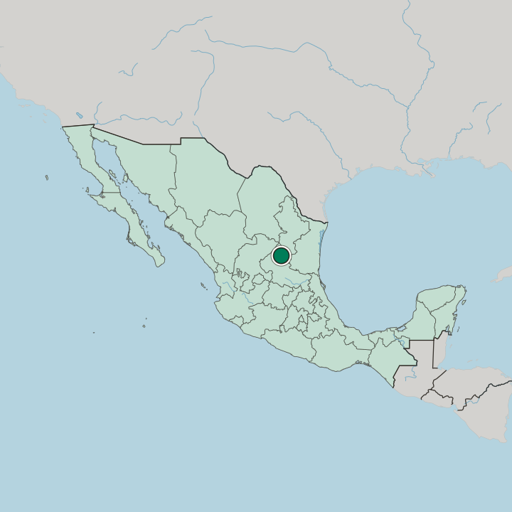 Map showing Matehuala — In Mexico